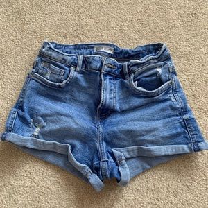 Zara High Rise Denim Shorts